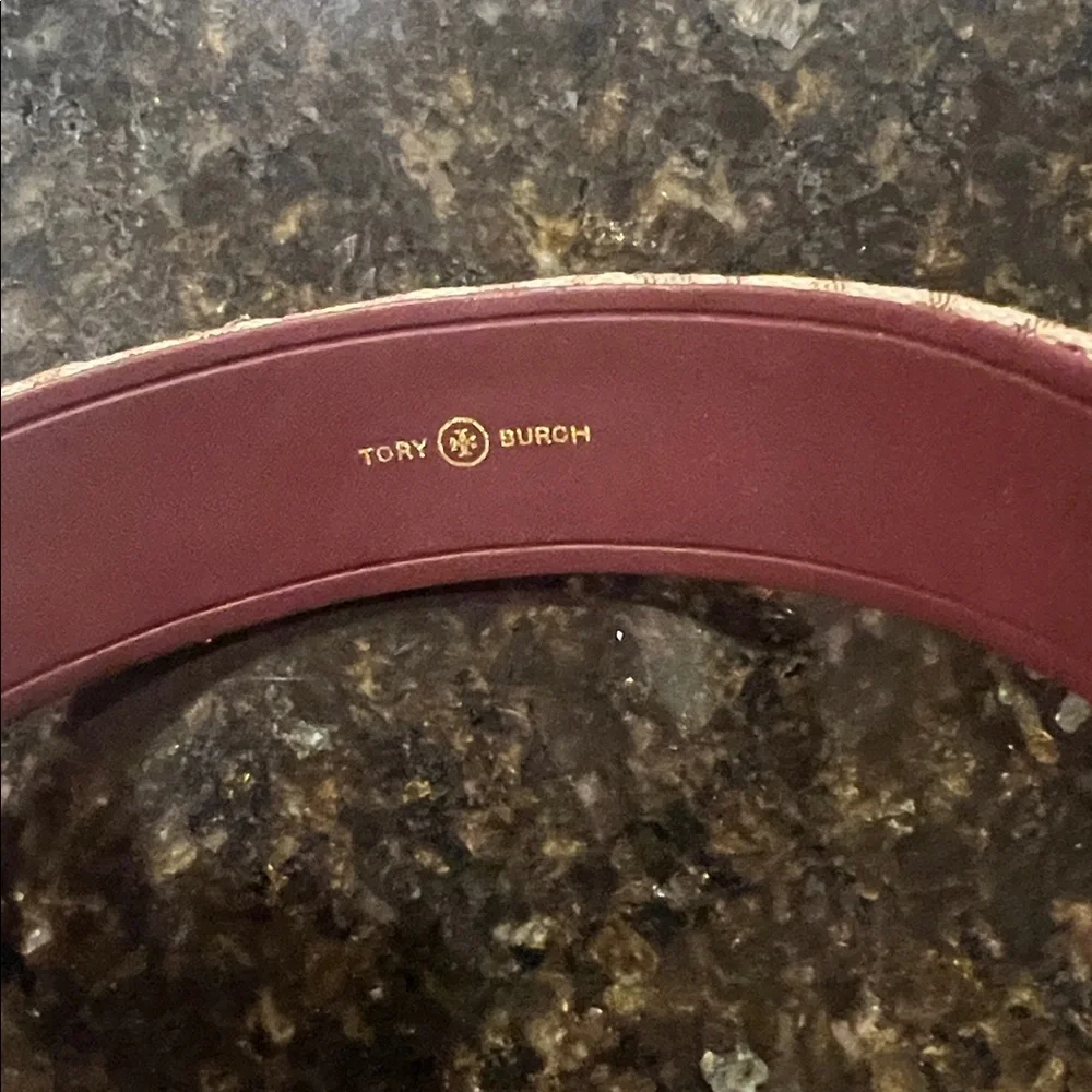 Tory Burch Double T Logo Patterned Headband